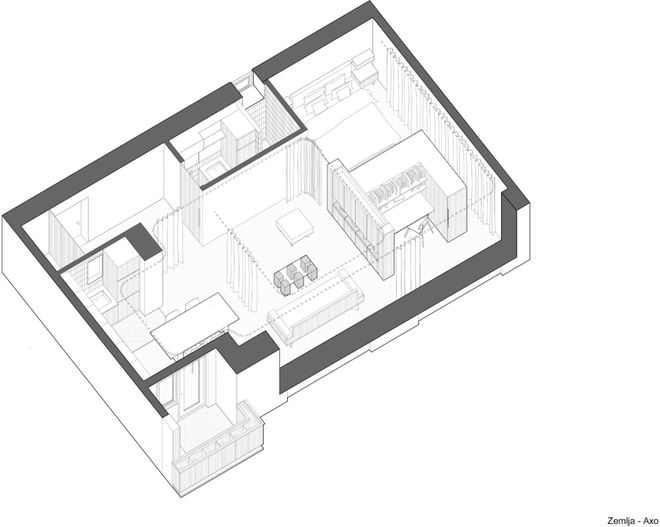 子做隔墙秒变灵活实用大空间米乐体育app网站全屋用帘(图7)